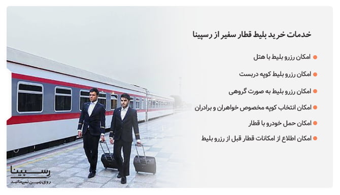 خدمات خرید بلیط قطار سفیر از رسپینا خدمات خرید بلیط قطار سفیر از رسپینا